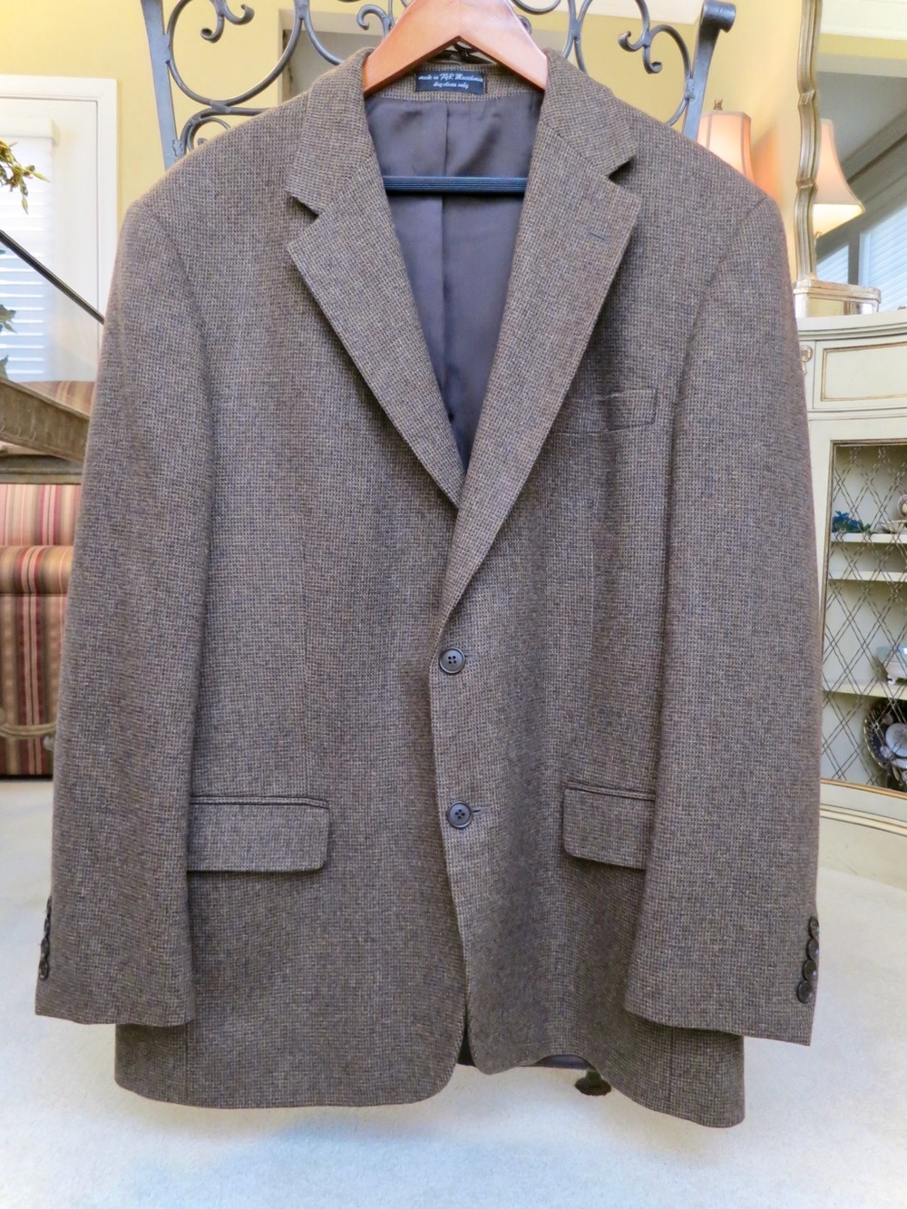 Classic Brown Herringbone Sport Coat - Unknown Brand